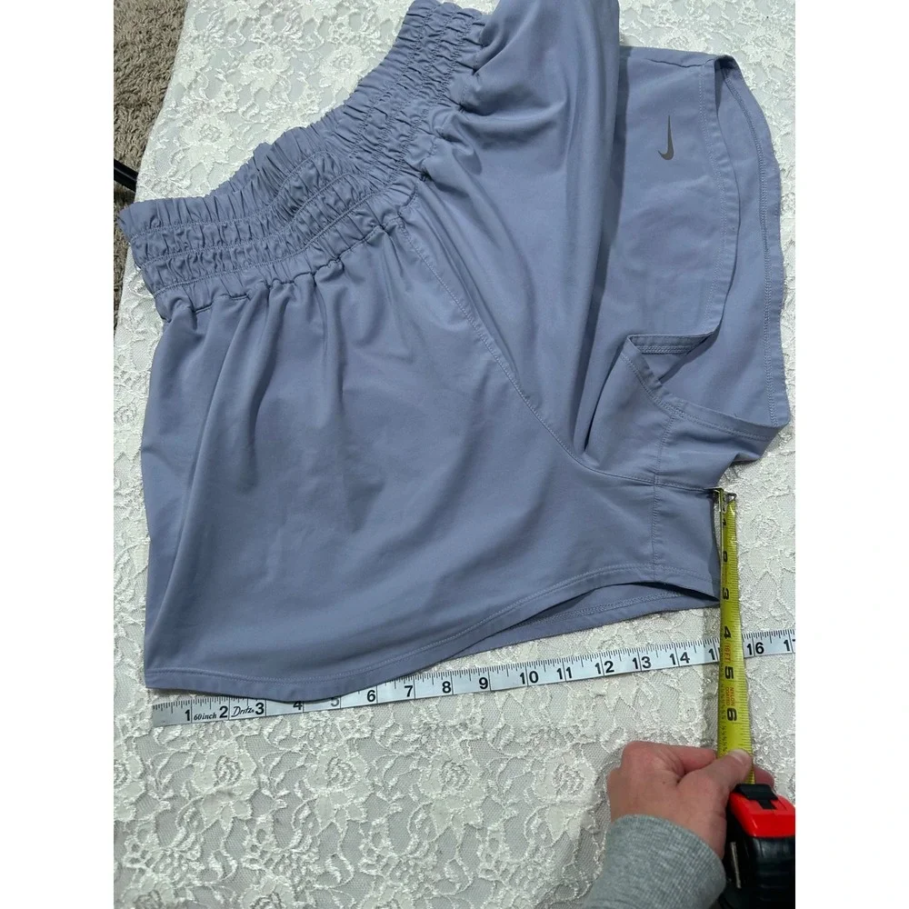 Nike One Ultra High Waisted Smocked Running Shorts Purple XL Gym Workout